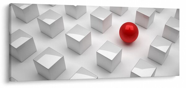 Absztrakciós kép - kocka gömbökkel (120x50 cm)