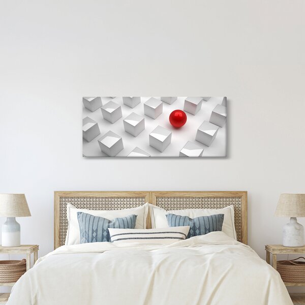 Absztrakciós kép - kocka gömbökkel (120x50 cm)