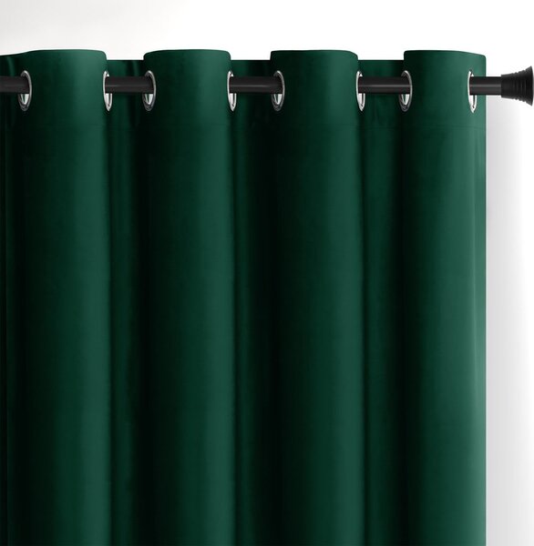 Sötétzöld bársony dimout (részleges sötétítő) függöny 140x245 cm Eyelets – Restilo