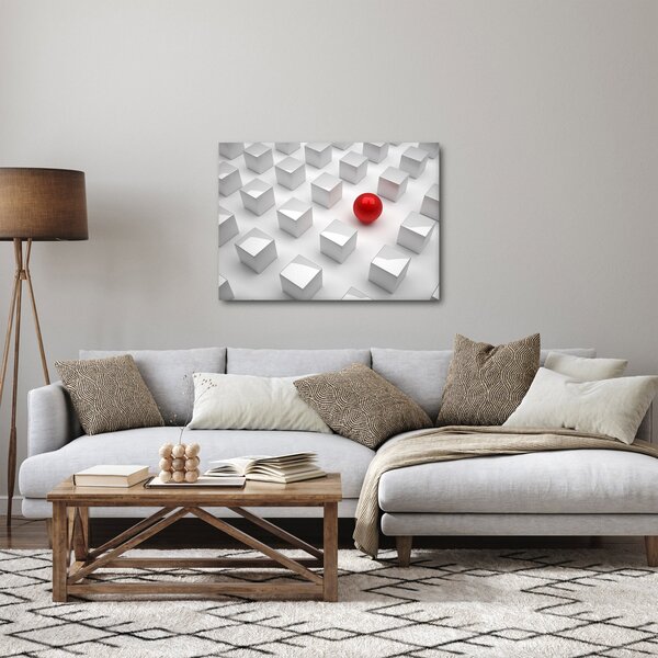 Absztrakciós kép - kocka gömbökkel (70x50 cm)