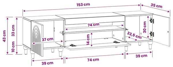 VidaXL LED TV szekrény Fehér Szerelt Fa