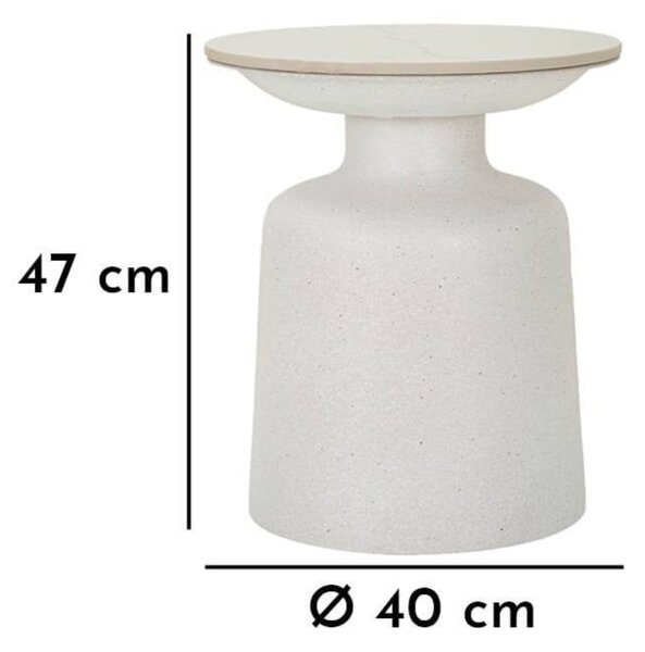 Kerek tárolóasztal kerámia asztallappal ø 40 cm Fush – Mauro Ferretti
