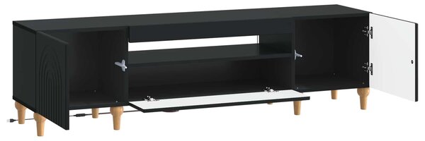 VidaXL LED TV szekrény Fekete Szerelt Fa