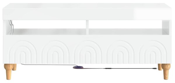 VidaXL LED TV szekrény Magasfényű Fehér Szerelt Fa
