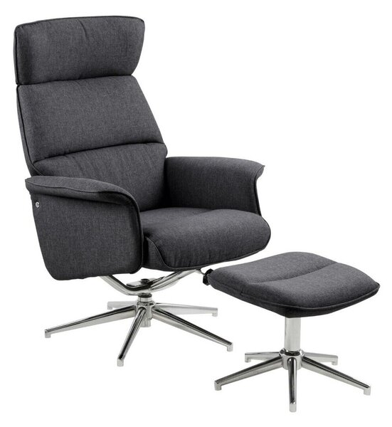 Fotel Norsica 570, Kárpit, 110x74x111cm, Sötétszürke, Ezüst