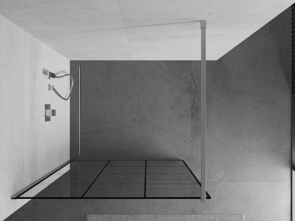 Mexen Kioto zuhanyparaván 100x200 cm 8 mm, króm profil, üveg fekete mintás 1, 800-100-101-01-77