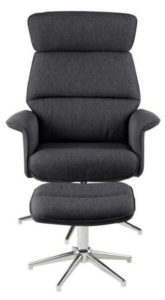 Fotel Norsica 570, Kárpit, 110x74x111cm, Sötétszürke, Ezüst