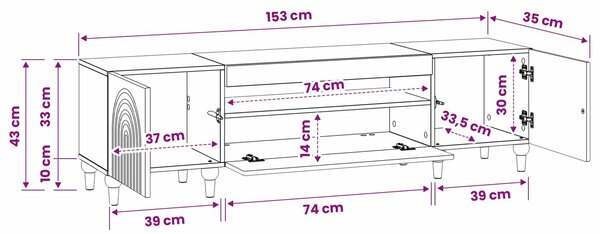 VidaXL LED TV szekrény Fekete Szerelt Fa
