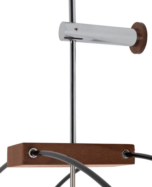 King Home Doble Ring Minimál Acél Fali Óra Fa Mutatókkal 60cm
