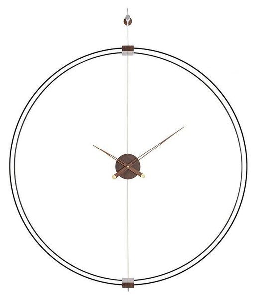King Home Doble Ring Minimál Acél Fali Óra Fa Mutatókkal 60cm