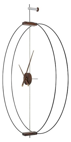 King Home Doble Ring Minimál Acél Fali Óra Fa Mutatókkal 60cm