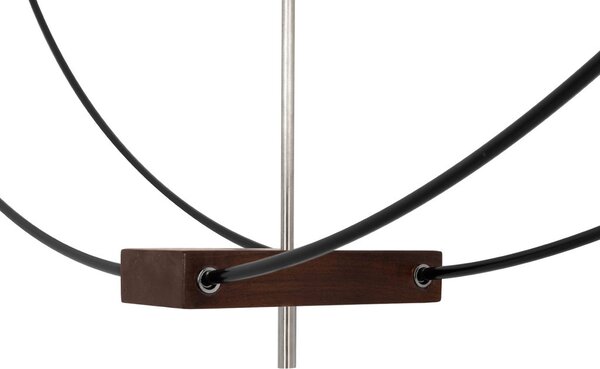 King Home Doble Ring Minimál Acél Fali Óra Fa Mutatókkal 60cm