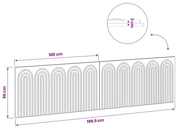 VidaXL Falra szerelhető fejtámla ALKMAAR Magasfényű Fehér Szerelt Fa