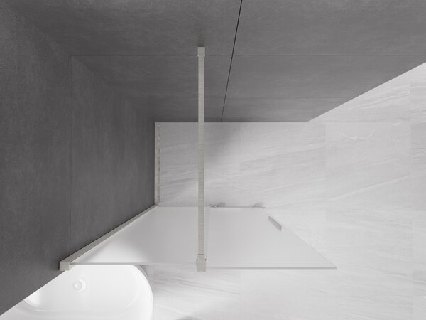 Mexen Velar, zuhany paraván tolóajtóval Walk-in 100 x 200 cm, 8 mm-es matt üveg, csiszolt acél, 871-100-000-33-97
