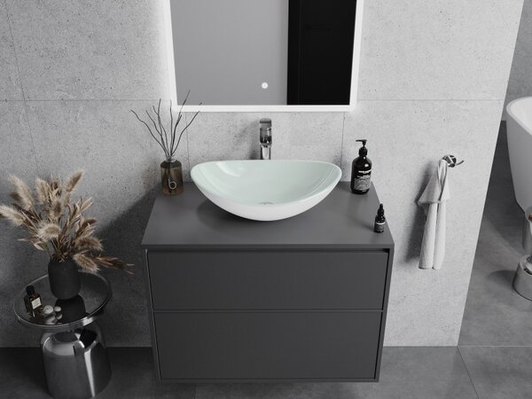 Mexen Sonia, üveg asztali mosogató 54 x 37 x 17 cm, fehér, 24145430