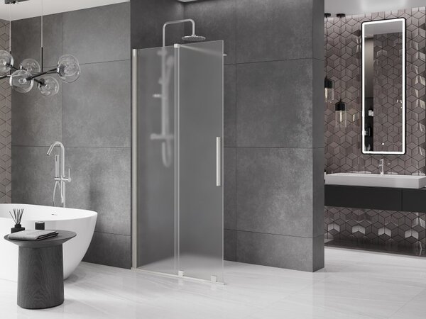 Mexen Velar, zuhany paraván tolóajtóval Walk-in 100 x 200 cm, 8 mm-es matt üveg, csiszolt acél, 871-100-000-33-97