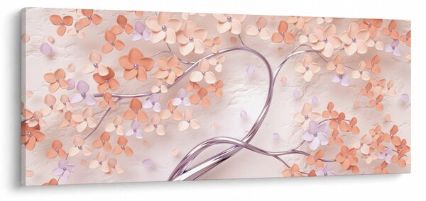 Koral virágok fája - absztrakt (120x50 cm)