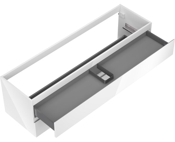 Mexen Orio, fürdőszobaszekrény 160 cm, 2 fiókkal, fényes fehér, 91A10-16047-2-BFF00