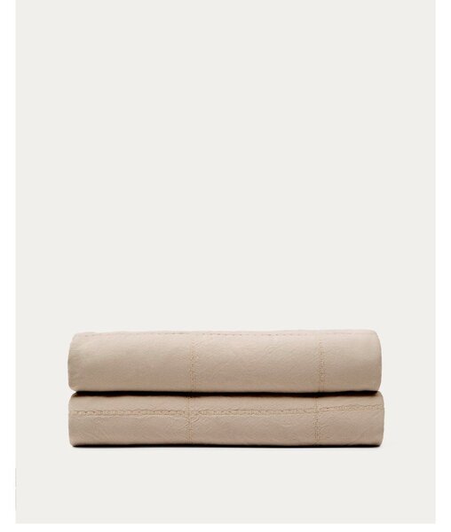 Világosbarna pamut steppelt ágytakaró 180x260 cm Isor – Kave Home