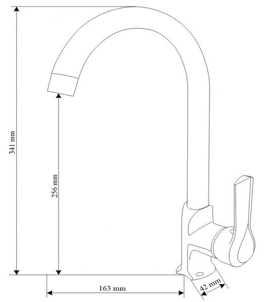 Mexen SABRE - Magas csap / mosogató, Fekete, 72190-70