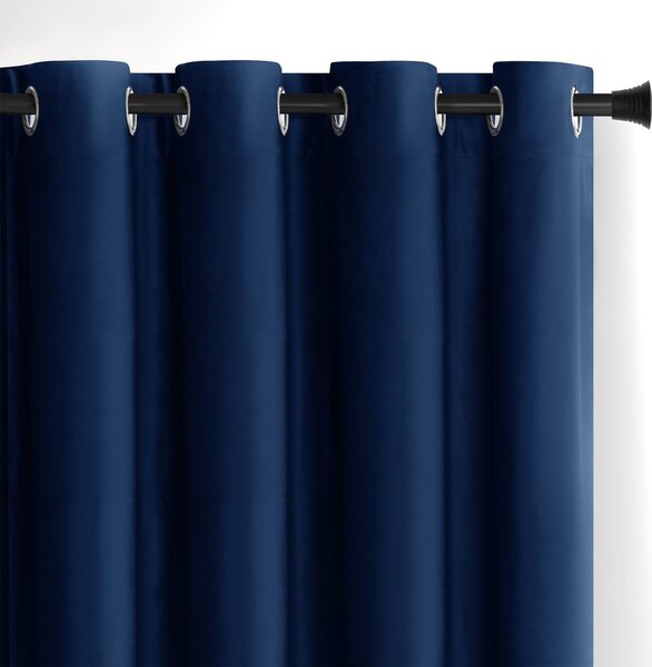 Sötétkék bársony dimout (részleges sötétítő) függöny 140x270 cm Eyelets – Restilo
