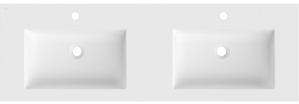 Mexen Otis, dupla, pultba süllyesztett mosogató 141 × 46,5 cm, matt fehér, 25181401D