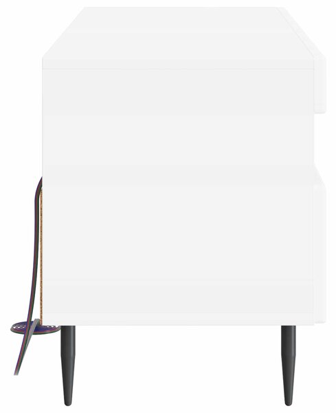VidaXL LED TV szekrény Magasfényű Fehér Szerelt Fa