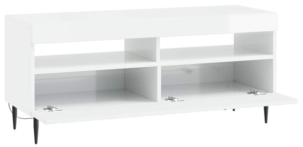 VidaXL LED TV szekrény Magasfényű Fehér Szerelt Fa