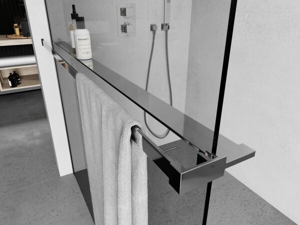 Mexen tartozékok, polc/törülközőtartó zuhanyparavánhoz (max. 140cm), króm, 800-02-01