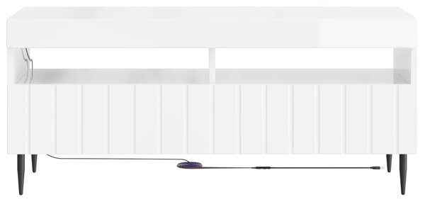 VidaXL LED TV szekrény Magasfényű Fehér Szerelt Fa