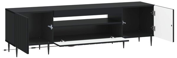 VidaXL LED TV szekrény Fekete Szerelt Fa