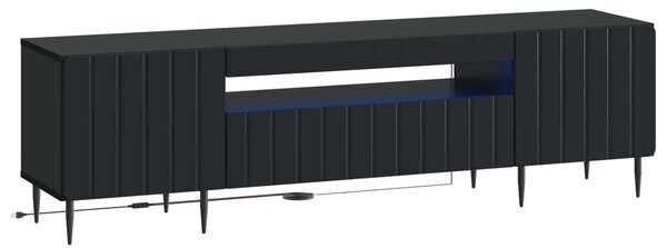 VidaXL LED TV szekrény Fekete Szerelt Fa