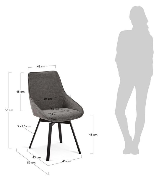 Sötétszürke étkezőszék Jenna – Kave Home