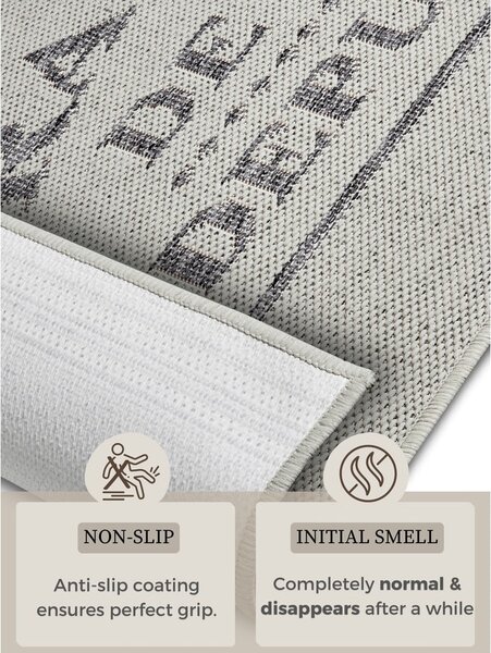 Szürke-krémszínű futószőnyeg 62x150 cm Cucina – Hanse Home