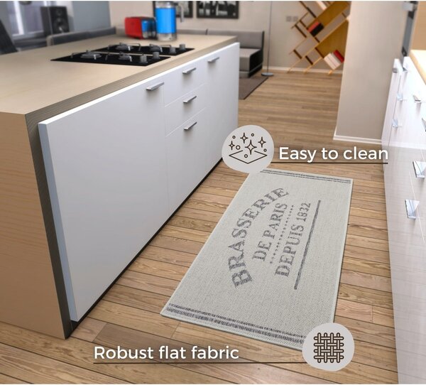 Szürke-krémszínű futószőnyeg 62x150 cm Cucina – Hanse Home