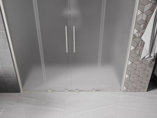 Mexen Velar Duo, tolózuhanyajtó nyitáshoz 170 cm, 8 mm-es matt üveg, csiszolt acél, 871-170-000-32-97