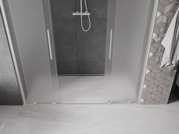 Mexen Velar Duo, tolózuhanyajtó nyitáshoz 170 cm, 8 mm-es matt üveg, csiszolt acél, 871-170-000-32-97