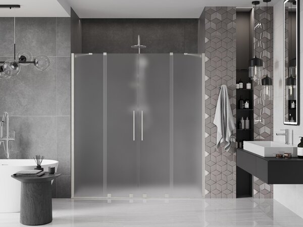 Mexen Velar Duo, tolózuhanyajtó nyitáshoz 170 cm, 8 mm-es matt üveg, csiszolt acél, 871-170-000-32-97