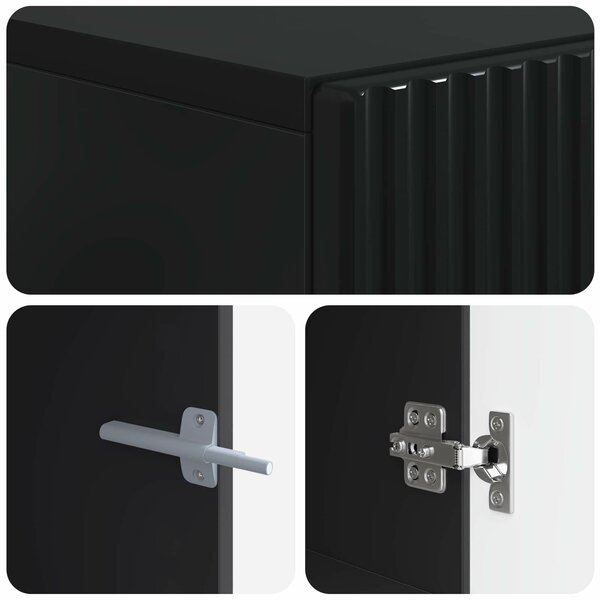VidaXL LED TV szekrény Fekete Szerelt Fa