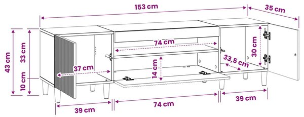 VidaXL LED TV szekrény Fekete Szerelt Fa