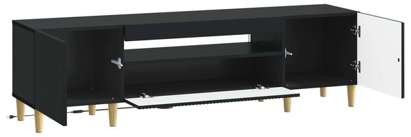 VidaXL LED TV szekrény Fekete Szerelt Fa