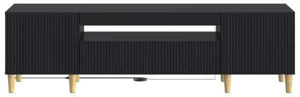 VidaXL LED TV szekrény Fekete Szerelt Fa