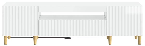 VidaXL LED TV szekrény Magasfényű Fehér Szerelt Fa
