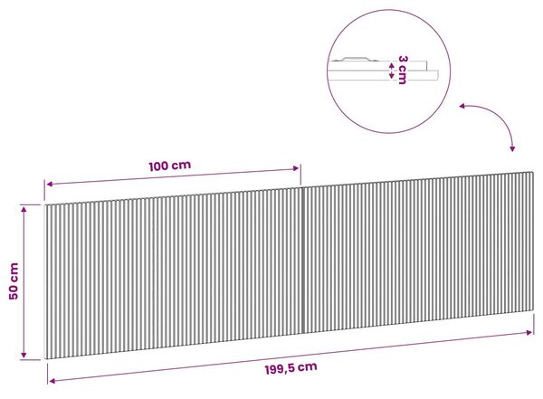 VidaXL Falra szerelhető fejtámla ARNHEM Magasfényű Fehér Szerelt Fa