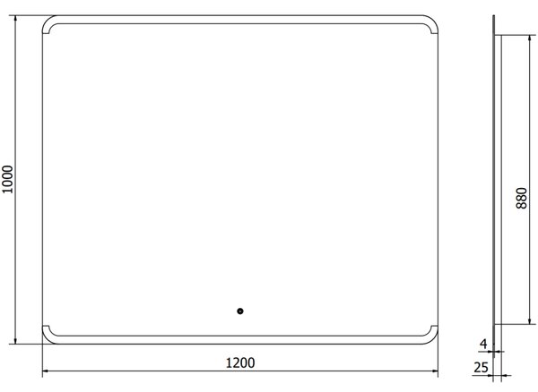 Mexen Nida, LED fürdoszobai tükör háttérvilágítással 120x100 cm, 6000K, páramentes, 9806-120-100-611-00