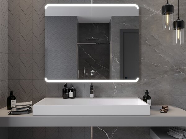Mexen Nida, LED fürdoszobai tükör háttérvilágítással 120x100 cm, 6000K, páramentes, 9806-120-100-611-00