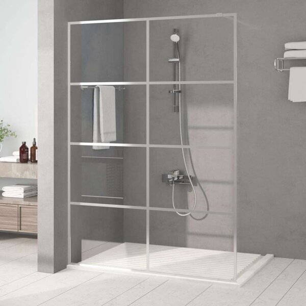 VidaXL ezüstszínű átlátszó ESG üveg zuhanyfal 140x195 cm