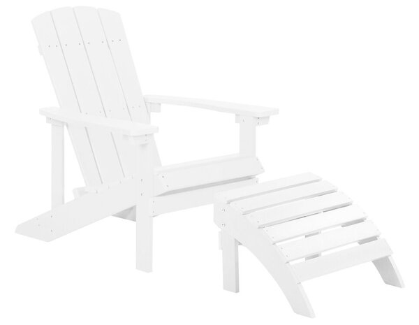 Fehér kerti szék lábtartóval ADIRONDACK