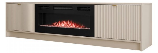 TV szekrény/asztal elektromos kandallóval Rozoma EF (homokbézs)