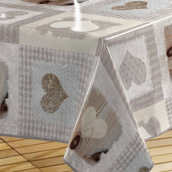 PVC lemosható asztalterítő 140x240 cm Cosy Coeur – douceur d'intérieur
